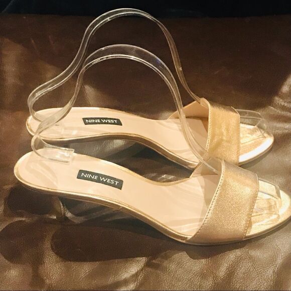 Nine West Slip on mules sandals heels bronze - Picture 3 of 7